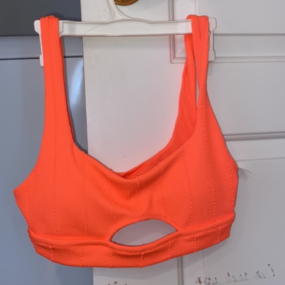 Aerie Crinkle cutout scoop bikini top